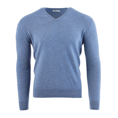 Cashmere V-Neck Sweater - Bluewash