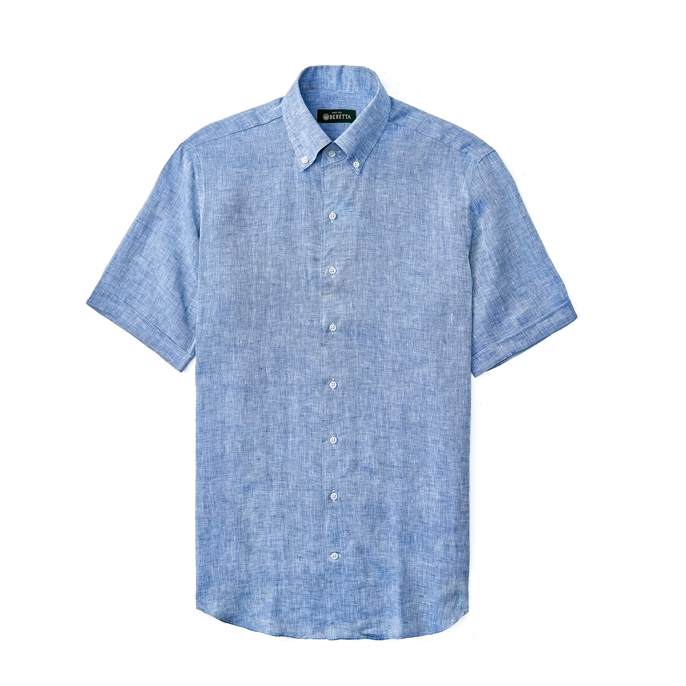 Classic Short Sleeve Linen Shirt - Blue