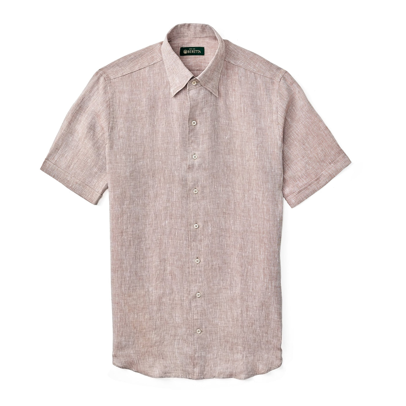 Classic Short Sleeve Linen Shirt - Tan