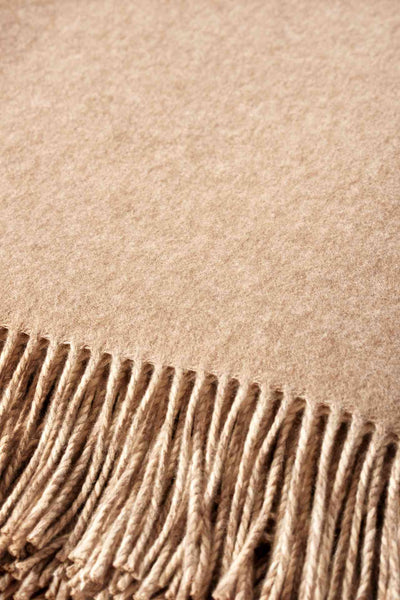 Shop 100% Cashmere Woven Throw | Beige | Johnstons of Elgin