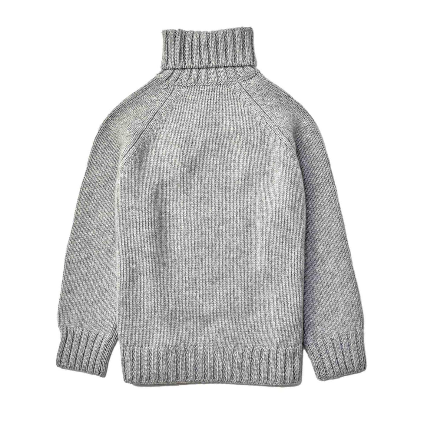 Silver Oversized Roll Neck Sweater | Johnstons of Elgin