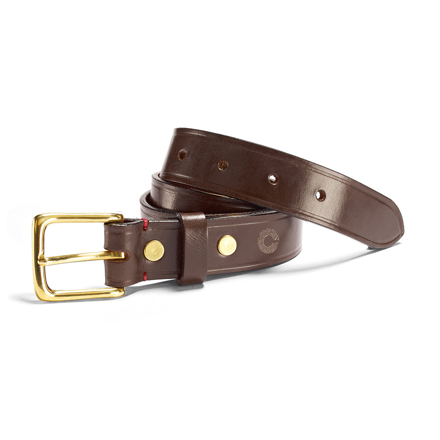 Croots Westend Leather Belt with Solid Brass Buckle for Men