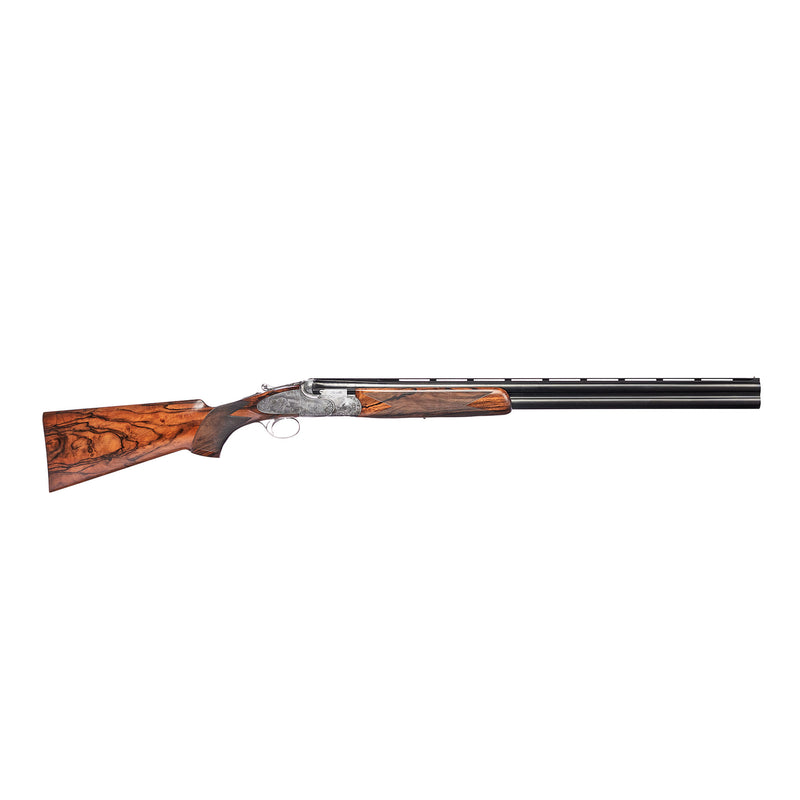 A Beretta SO6 Sparviere shotgun with a walnut briar stock and engraved metal parts.