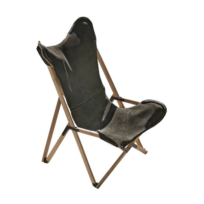 deerskin  safari chair maple