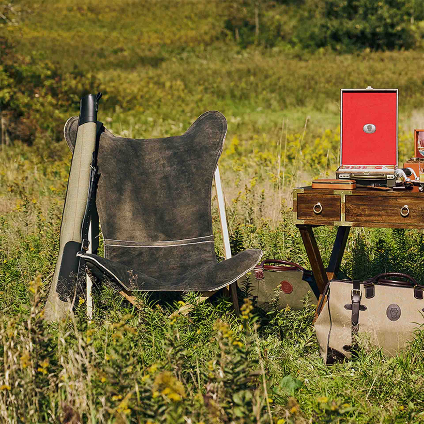 Deerskin Safari Chair - Maple