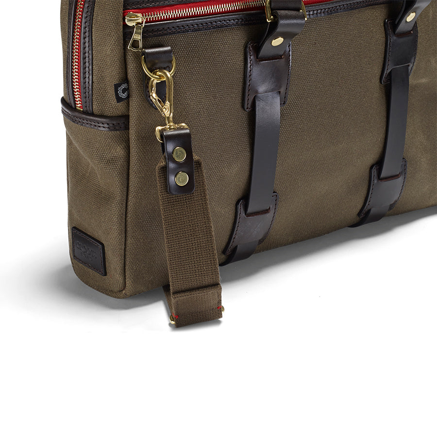 Vintage Canvas Laptop Bag - Moss